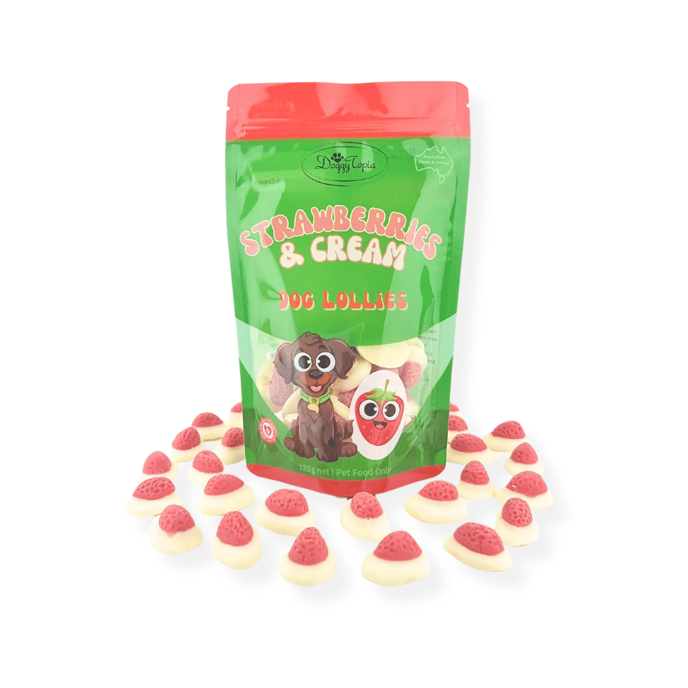 Strawberries & Cream Dog Lollies