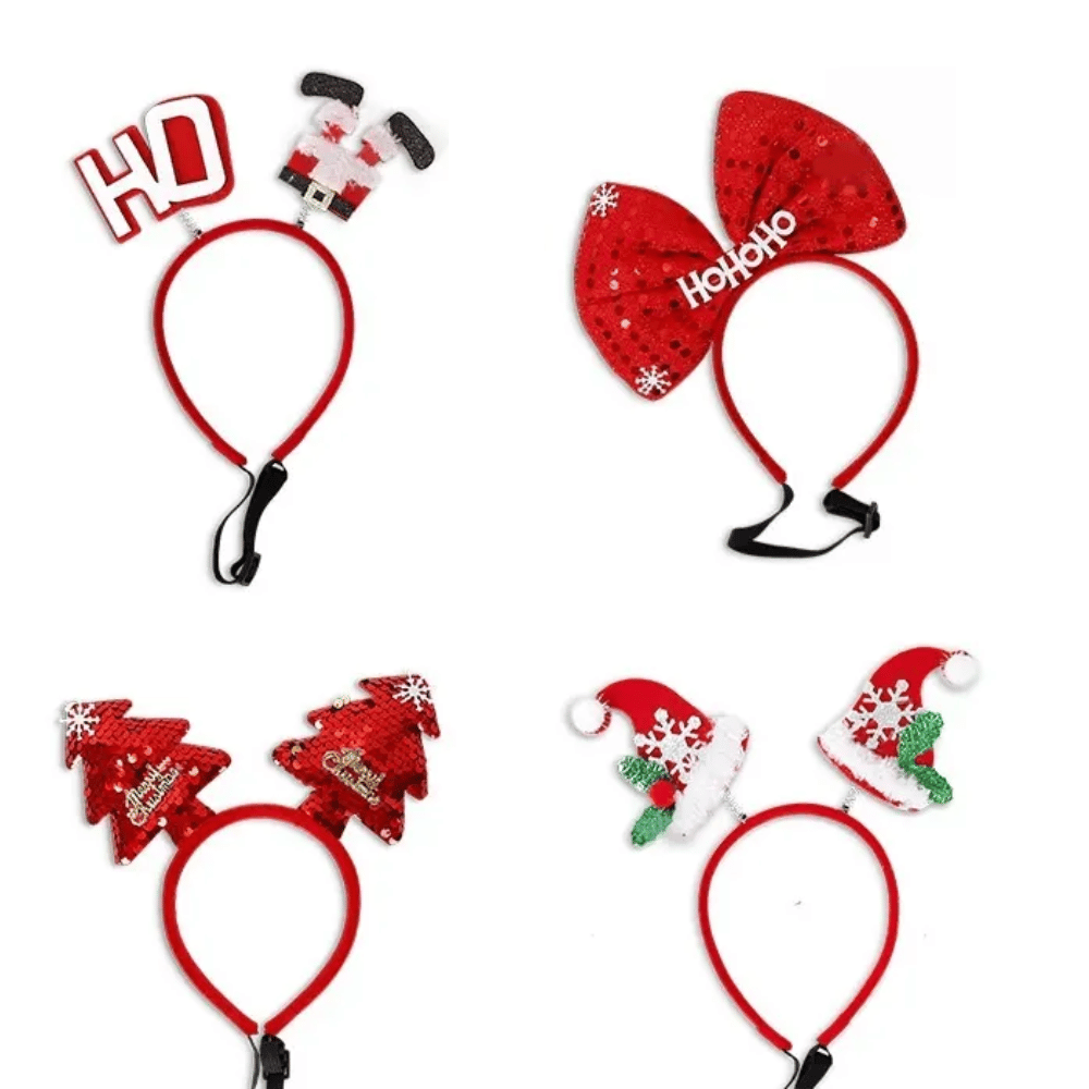 Santa Hats Dog Headband