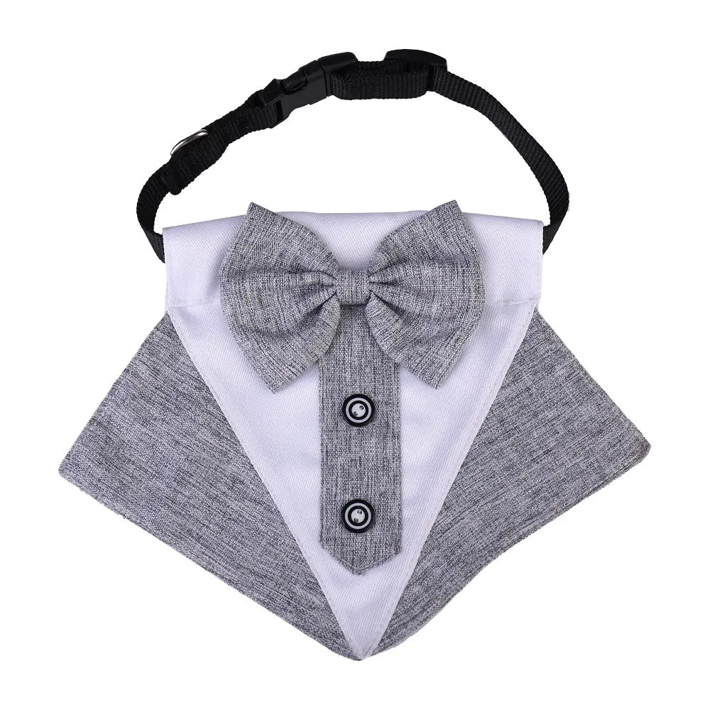 Tuxedo Dog Bandana - Grey