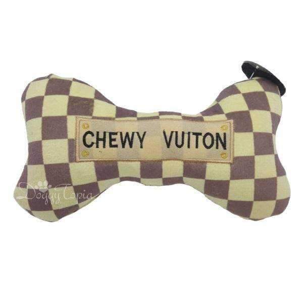 Checker Chewy Vuiton Bone Dog Toy – Coco & Pud
