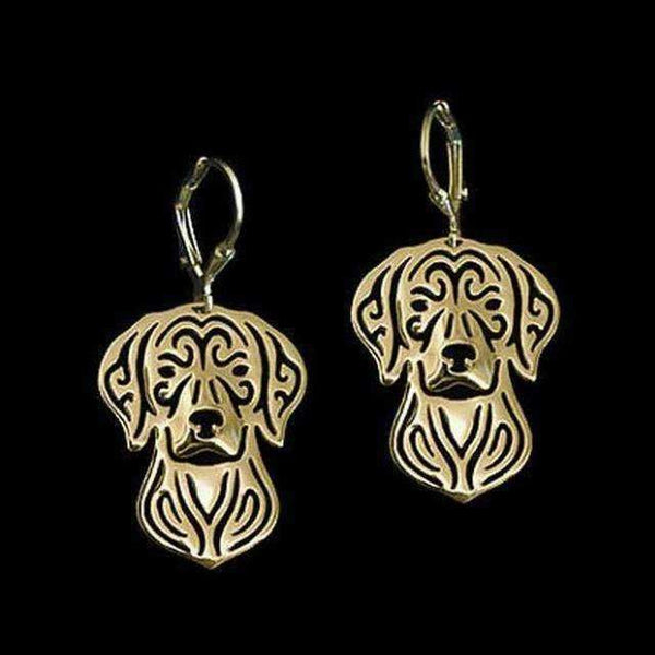 Gold dog outlet earrings